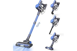 EICOBOT Cordless Vacuum Cleaner, 20000Pa Powerful Cordless Vacuum 6 in 1, 30Mins Long Runtime, Lightweight & Ultra-Quiet Stick Vacuum for Hardwood Floor Carpet Water Blue