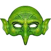 Soochat Witch Mask Scary Green Old Hag Mask Half Face Wizard Props for Halloween Horror Cosplay Party Costume Props