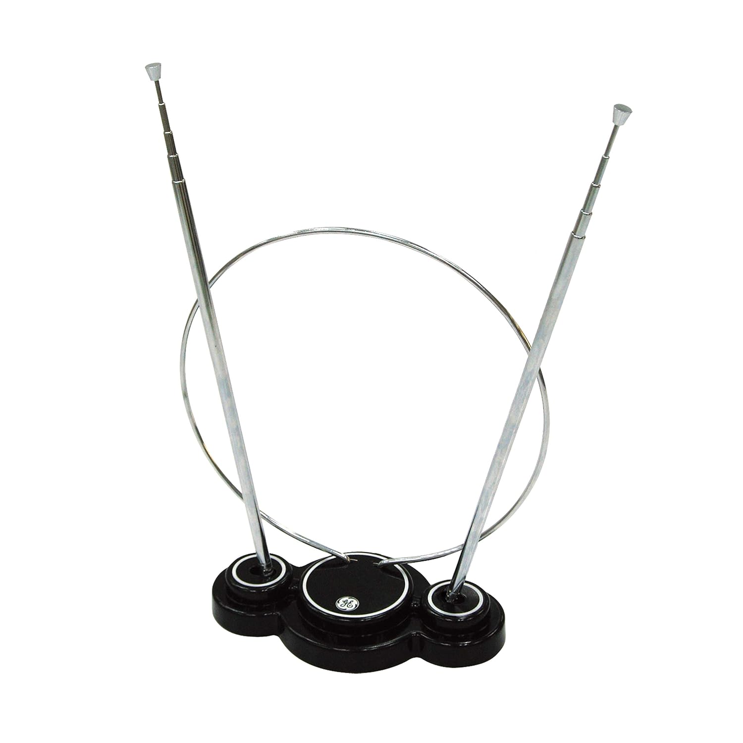 GE Traditional Rabbit Ears Indoor Black TV Antenna, 15 inch