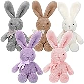Sanwuta 5 Pcs Easter Bunny Stuffed Animal Bulk Cute Rabbits Plush Toys Easter Bunny Gift Easter Basket Eggs Filled Stuffers for Boys Girls (Classic Style)