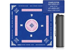 XXSTAR 31.5 Inch Mahjong Mat for Table, 3MM Non-Slip & Noise Reduction Gaming Mat with Drawstring Bag, Perfect for Poker, Board Games, Card Games, Tile Games, and Dominoes (Bule)