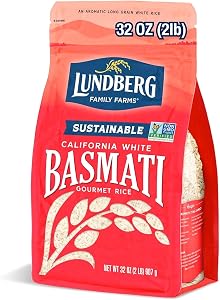 Lundberg Basmati Rice, Long Grain White Rice - Non-Sticky, Fluffy, Nutty, Aromatic Rice, Vegan Food, Healthy Meals, Gluten-Fr