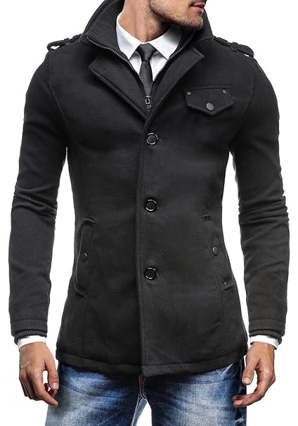BOLF PPM Herren Mantel Jacke Winterjacke Wärmemantel Herrenmantel Warm 4D4 Mix