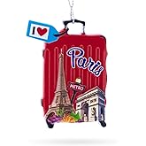 Paris Suitcase Travel Theme Resin Christmas Ornament