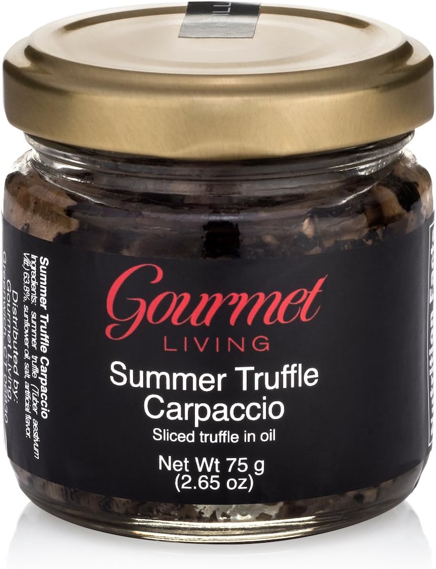 Gourmet Living Sliced Italian Truffles Preserved in Oil | Premium Grade Sliced Tartufi Preserved in a Neutral Sunflower Oil