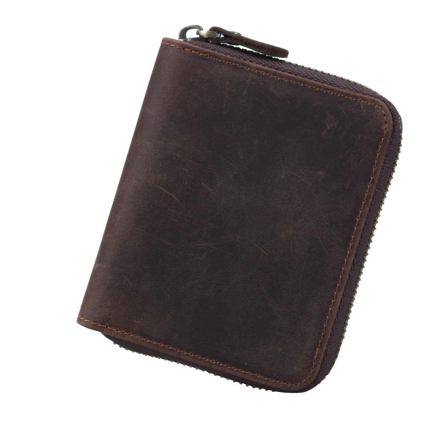 Tiding de los hombres Vendimia Cuero genuino Crazy Horse Casual Hecho a