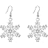 Boucles D'oreilles Flocon De Neige En Argent 925 - Créoles Avec Pendentif, 3 Coloris, Idéales Pour Noël