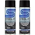Steel-It 1012D Polyurethane, Industrial Paint Coatings, Weldable, Easy to Apply - Black (2 Pack)
