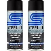 Steel-It 1012D Polyurethane, Industrial Paint Coatings, Weldable, Easy to Apply - Black (2 Pack)