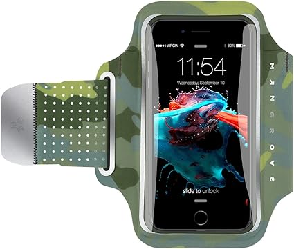 Amazon ランニング アームバンド スポーツ アーム バンド 通気性抜群 小物収納 防水防汗 Mangrove スマホ ケース 薄型 軽量 縫い目 なし 調節可能 男女共用 夜間反射材料 Iphone X 8 7 6s 6 Plus Xperia Galaxy Huawei Aquos Arrows Android 等6インチ 以下全機種