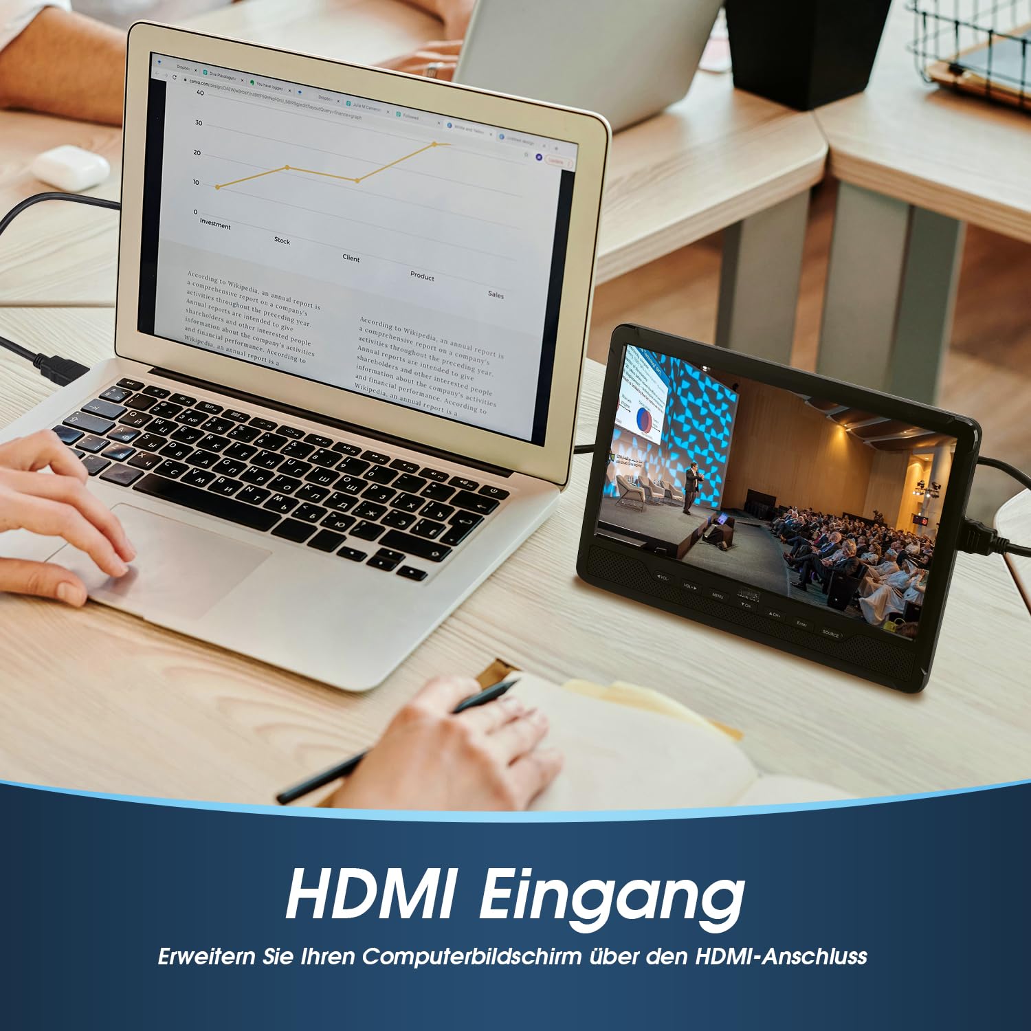 August DA383-10“ tragbarer HD Fernseher mit DVD Player&integriertem Akku-DVB-T2 mini LCD TV mit EPG/Aufnahmefunktion (PVR), CD/DVD/USB/SD-Karte, HDMI, AV - Aux-Ausgang Perfekt für Wohnwagen Zuhause 6