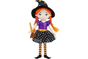 June Garden 16" Enchanted Garden Witch Doll Lydia Plush Stuffed Soft Girl Doll - Purple Outfit