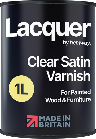 Hemway Clear Satin Lacquer 1L Multi-Surface Varnish for Wood & Furniture