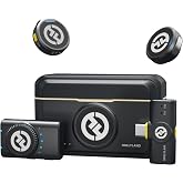 Hollyland Lark M2 Wireless Microphone for iPhone/Camera/Android/PC, 48kHz/24-bit High Fidelity Audio, 300m Range, Noise Cancelling, 40h Use, YouTube, Vlog, Streaming (Black, with Camera RX + USB-C RX)