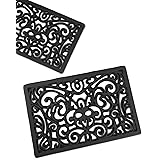 Gardmate Black Rectangle Cast Iron Trivet 2-Pack for Kitchen & Dining - Heavy-Duty Hot Dish Pads, Decorative Heat Resistant P