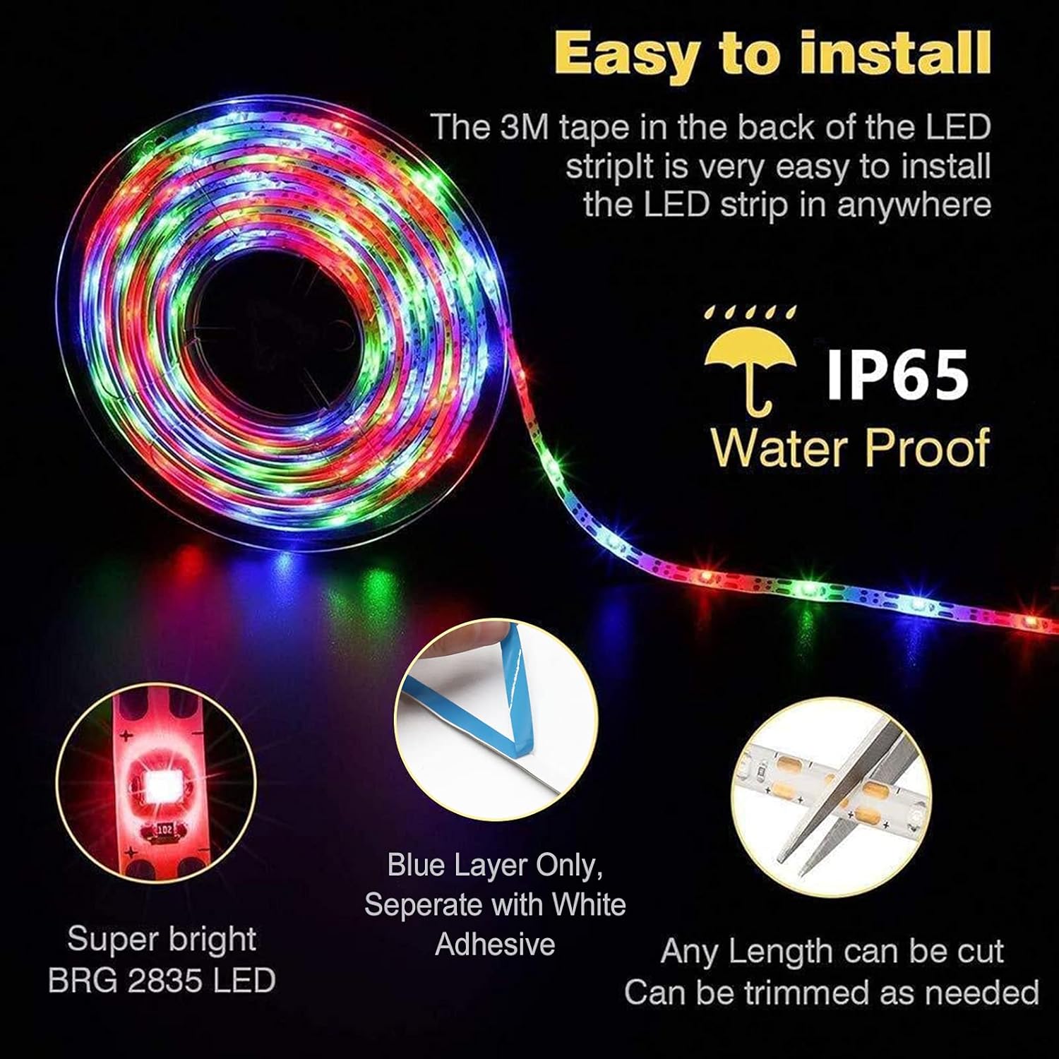 CCILAND 3m Battery Powered LED Strip Lights with Remote Control - Image 3