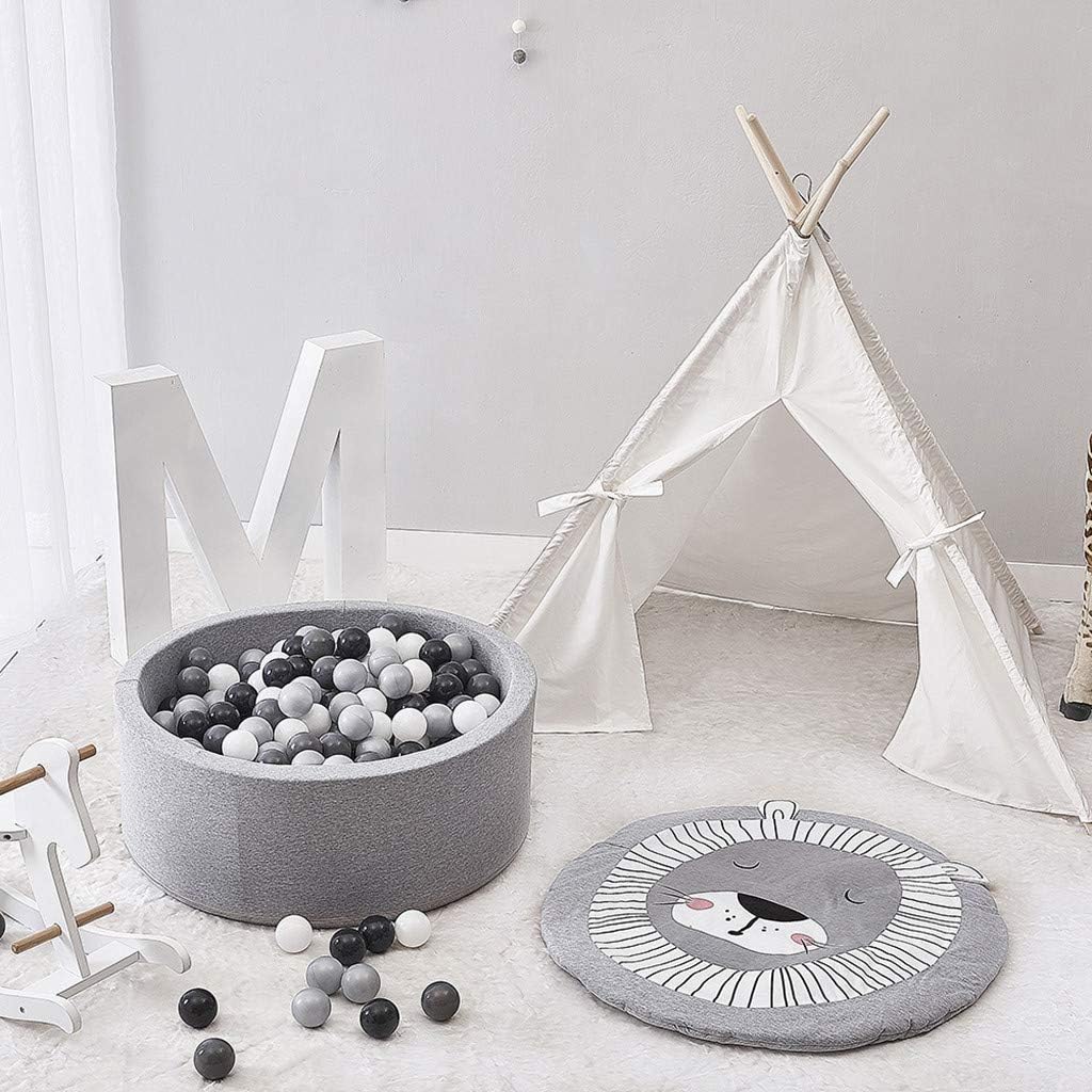 Trilance Tapis D Eveil Infant Confortable Tapis Rampant Bebe Doux Couverture En Coton Grande Epaississement 90 90cm Tapis De Jeu Pour Bebe Enfant Motif De Lion Mignon Tapis De Sol Cadeau Gris Tapis