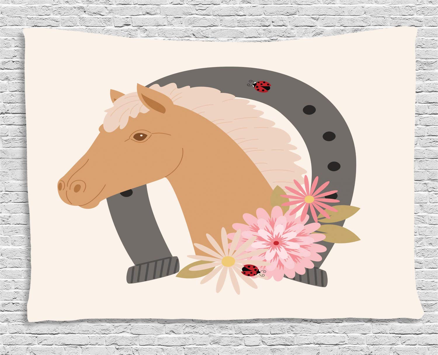 Amazon Com Ambesonne Horse Tapestry Country Themed Graphic