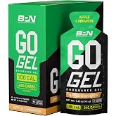 BARE PERFORMANCE NUTRITION, BPN Go Gel Endurance, 24g of Carbohydrates &amp; 100 Calories per Pack, Vegan + Gluten Free Running Gel, 10 Single-Serving Packs, Apple Cinnamon