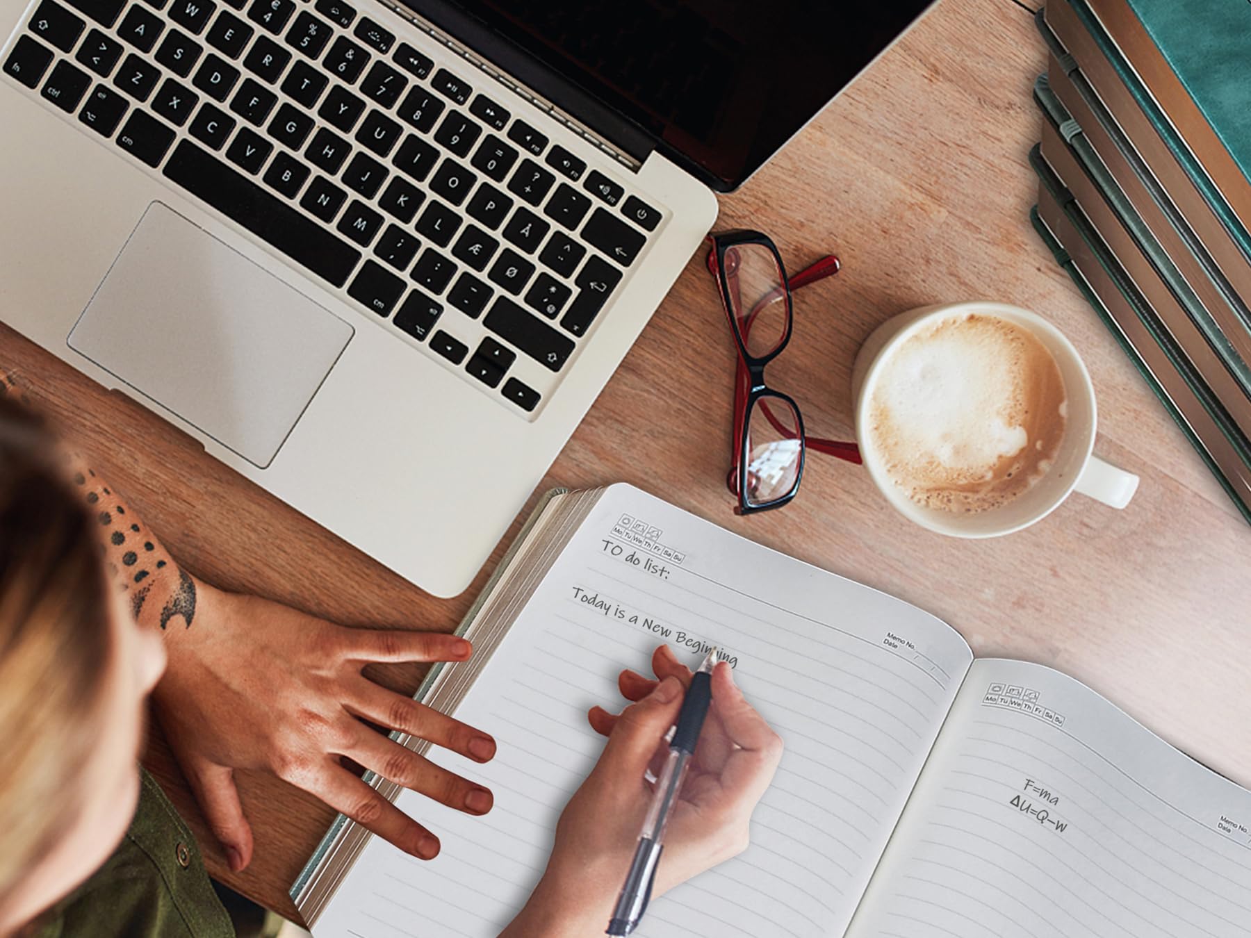 Thick Lined Journal Notebook with Pen, 360 Pages