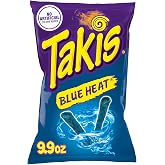 Takis Blue Heat Rolled Tortilla Chips, 9.9oz Bag | Extremely Spicy Hot Chili Pepper Flavor, Corn Snack Chips, Individual Bags, Sharing Size