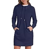 ANRABESS Womens Sweatshirt Dress Long Sleeve Hoodies Mini Dresses Fleece Casual Hoodie with Pockets 2025 Fall Fashion