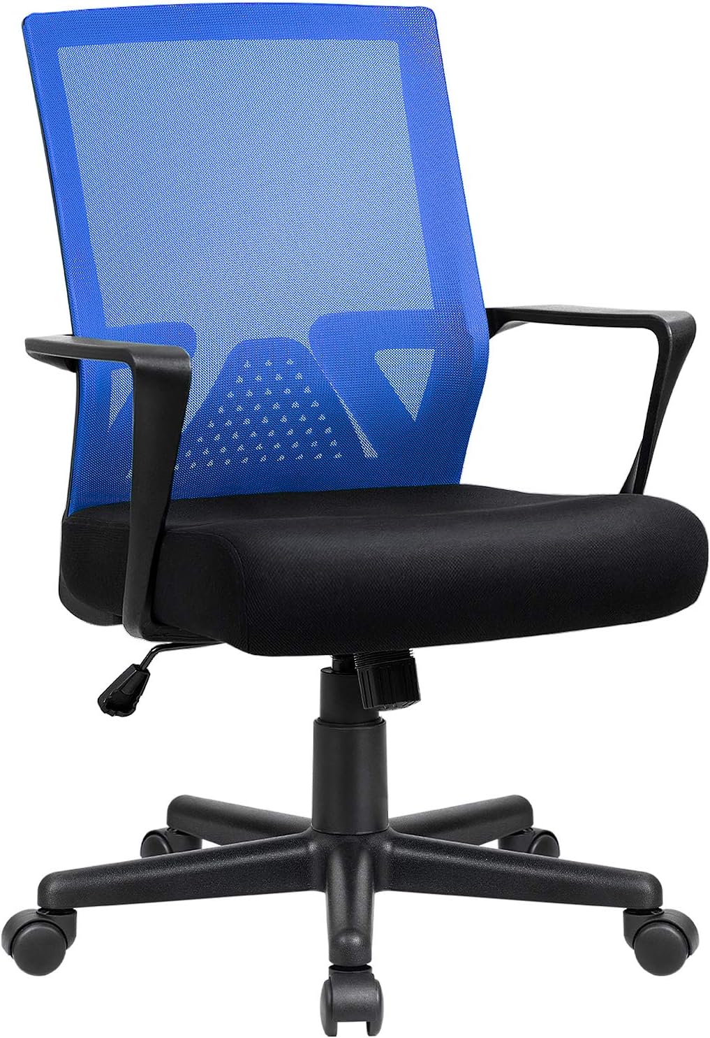 Furniwell Office Chair Ergonomic Desk Chair Mid Back Modern Computer Chair Task Swivel Chair Mesh Adjustable Chair with Lumbar Support Armrest (Blue)