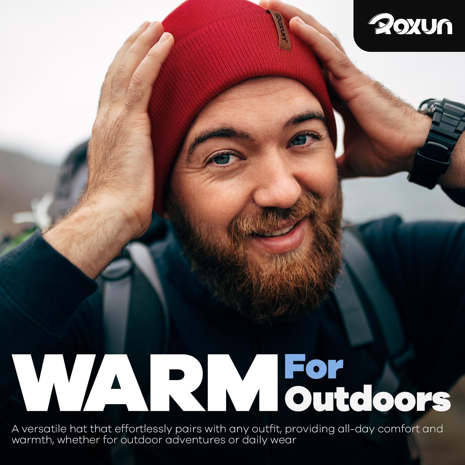 ROXUN Beanie for Men/Women Knit Cuffed Soft Warm Winter Hat Unisex Stocking Cap