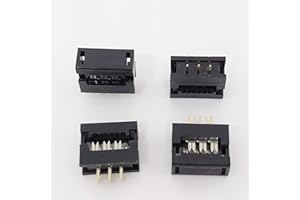 Connectors Pro 25-Pack IDC 2X3 6 Pins 2.54mm Pitch Male Transition Dual Row Plugs for Flat Ribbon Cable (FD-6P 25-PK)