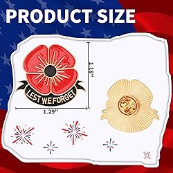 SANNIX 60Pcs Poppy Pins, Poppy Flower Brooch Pins