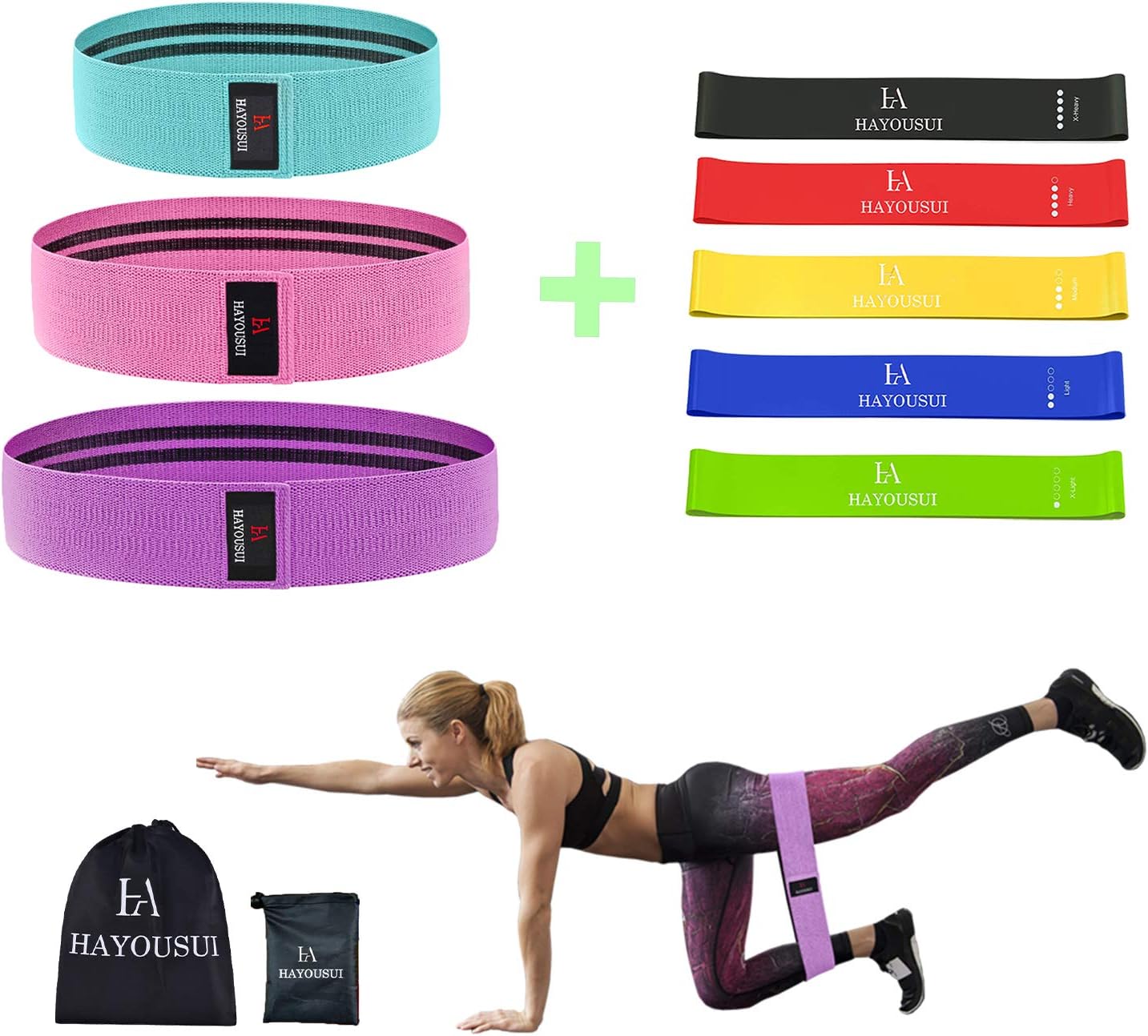 Exercise Resistance Loop Workout Band - Hip Elastic Booty Bands Set for Legs and Arms, Heavy Butt Bands for Training Pilates Stretching Physical Therapy Yoga Home Fitness P90x Crossfit
