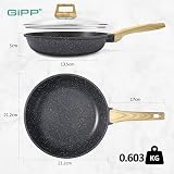 GiPP Nonstick Skillet Grey Granite 20cm with Lid Induction Compatible view 2