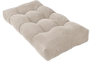 ROFIEJOX Bench Cushion 36 Inch - Chenille, High-Density Memory Foam, Non-Slip Bottom, Soft Durable Indoor Tufted Long Seat Cushion for Window Garden Furniture (Oyster White, 36x14x4 Inch)