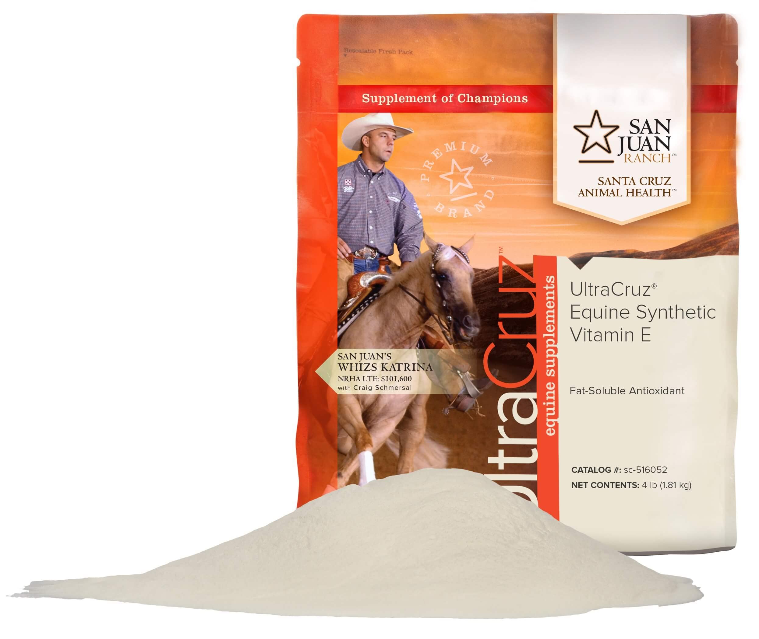 UltraCruz sc-516052 Equine Synthetic Vitamin E Supplement for Horses, 4 lb, Powder (112 Day Supply)