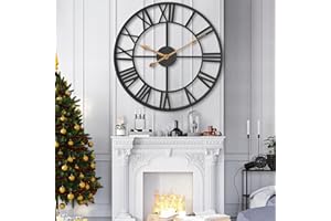 Pytha Sight 30 Inch Extra Giant Large Wall Clock Oversized,Silent Modern Decorative Farmhouse Wall Clocks with Big Roman Nume