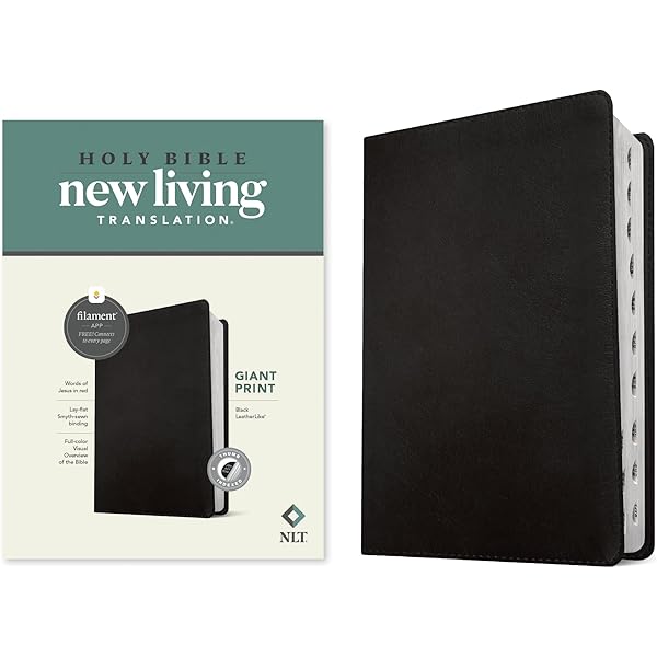 NLT Giant Print Bible, Filament Enabled (LeatherLike, Cranberry
