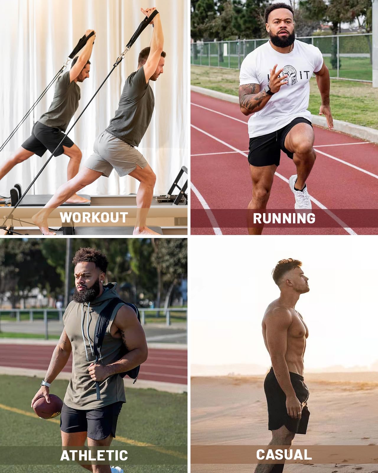 Condition photo showing New/Like New for canghpgin 2 pack men's running athletic shorts 7'' quick dry sports gym shorts with pockets, lightwe