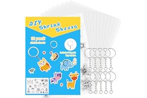 SOFIRE Shrink Film Sheets for Shrinky Dinks, 123 PCS Plastic Shrinky Art Paper Kit for Kids Art and Craft