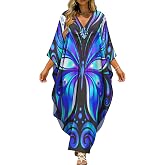 AmityGarb Kaftan Dress for Women Plus Size V-Neck Caftans for Women,Beach Cover Up with Batwing Sleeves