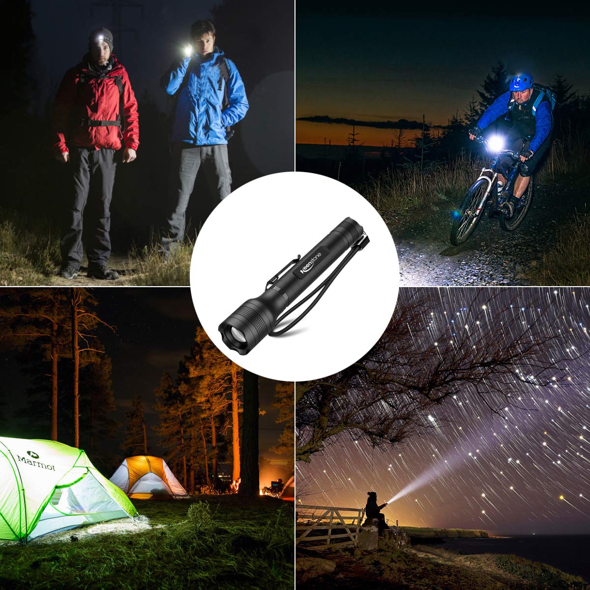 Brightest LED Flashlights Rechargeable, Waterproof 1500 High Lumen Tactical flashlight with 5 Light Modes and Pocket Clip for Emergency, Camping, Hiking (18650 Battery and Charger Included)