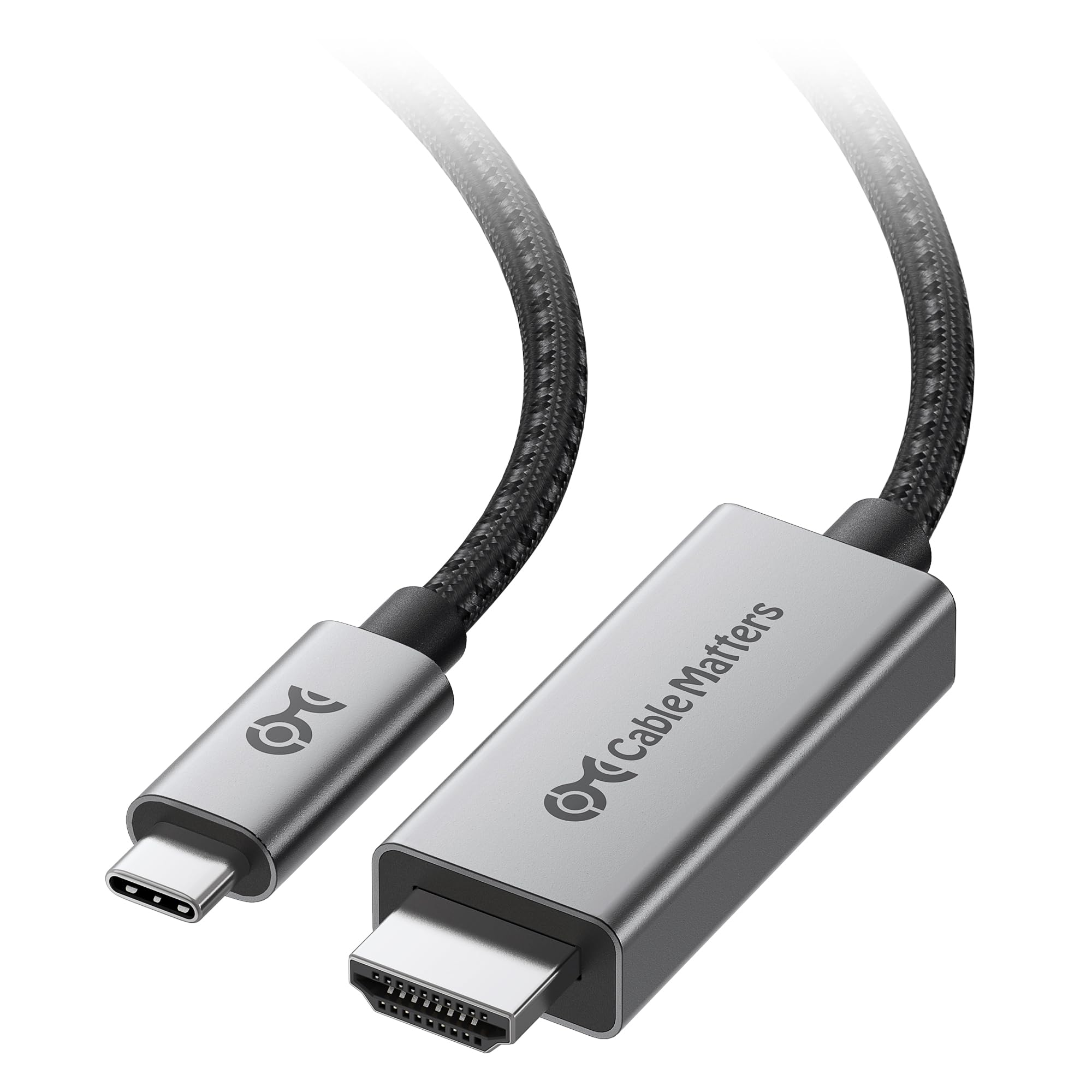 Cable Matters 48Gbps USB C to HDMI 2.1 Cable 1.8m Supporting 4K 120Hz / 8K 60Hz HDR - Thunderbolt 4 & 3 Port Compatible support iPhone 15 Pro Max Plus - Maximum Resolution on Any Mac is 4K@60Hz