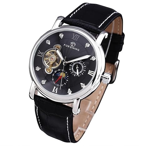 forsining Herren Uhren Top Marke Luxus Mechanische Tourbillon Armbanduhr Woche Kalender Display Leder Band relogio Masculino