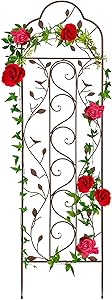 Best Choice Products 60x15-inch Iron Arched Garden Trellis w/Branches, Birds for Lawn, Garden, Backyard, Climbing Plants