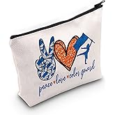WZMPA Color Guard Cosmetic Makeup Bag Color Guard Inspired Gift Peace Love Color Guard Makeup Zipper Pouch Bag For Women Girls (Peace Color Guard)