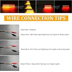 PSEQT 10" LED Trailer Tail Light Bar + Brake Stop