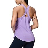MIER Workout Tank Tops for Women Racerback Athletic Sleeveless Loose Fit Muscle Tee Shirts Dry Fit Runing Gym Yoga Top Summer