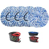 Mop Heads Replacement for O-Ceda Easy Wrin Spin Mop, Microfiber Spin Mop Refills, 4 Packs Mop Head Replacement Easy Cleaning Machine Washable