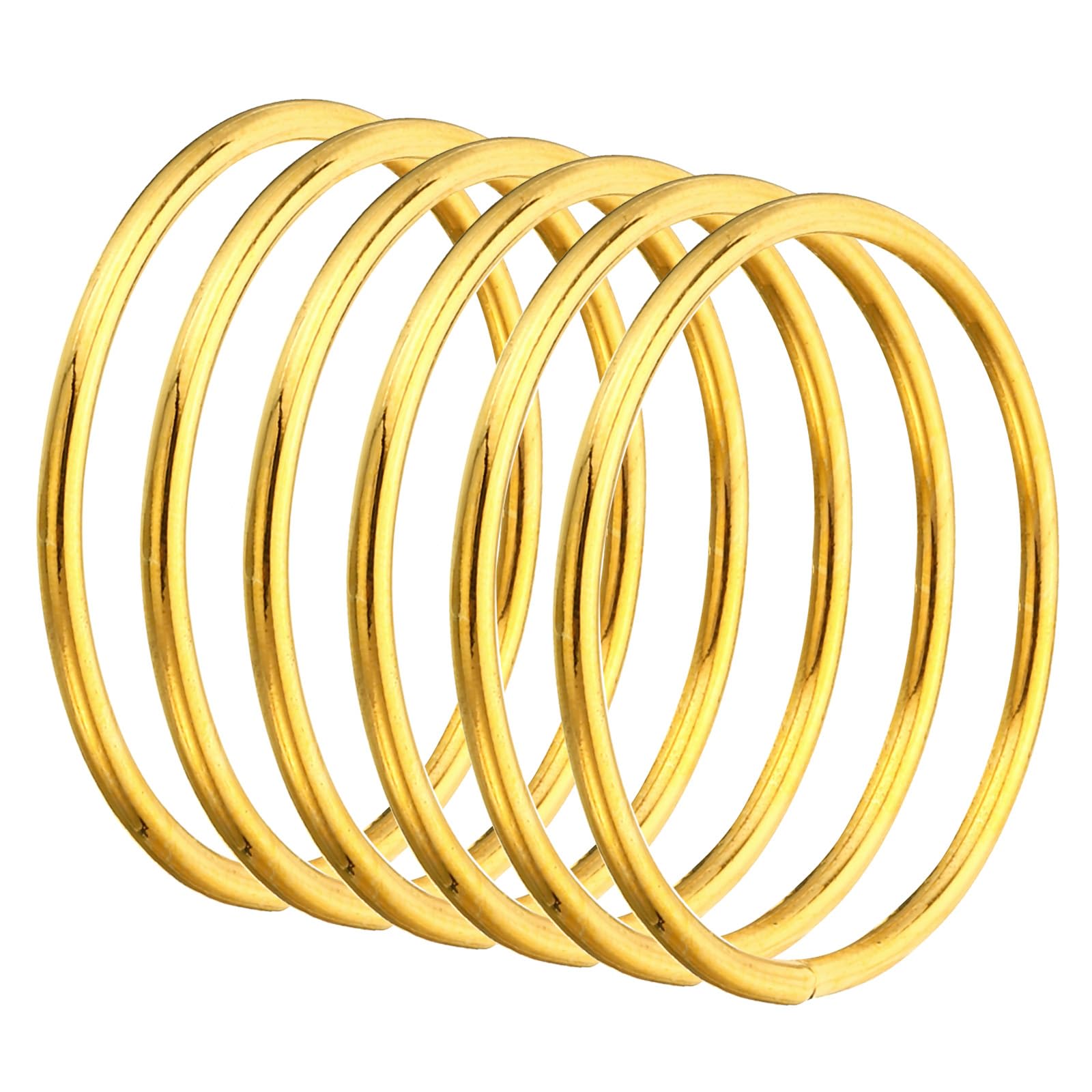 PATIKIL 2 Inch Dream Catcher Rings, 6 Pcs Metal Macrame Wreath Floral Round Ring Hoop for Christmas Decor Home Car DIY Craft Wedding Wall Hanging Decorations, Gold — image 1