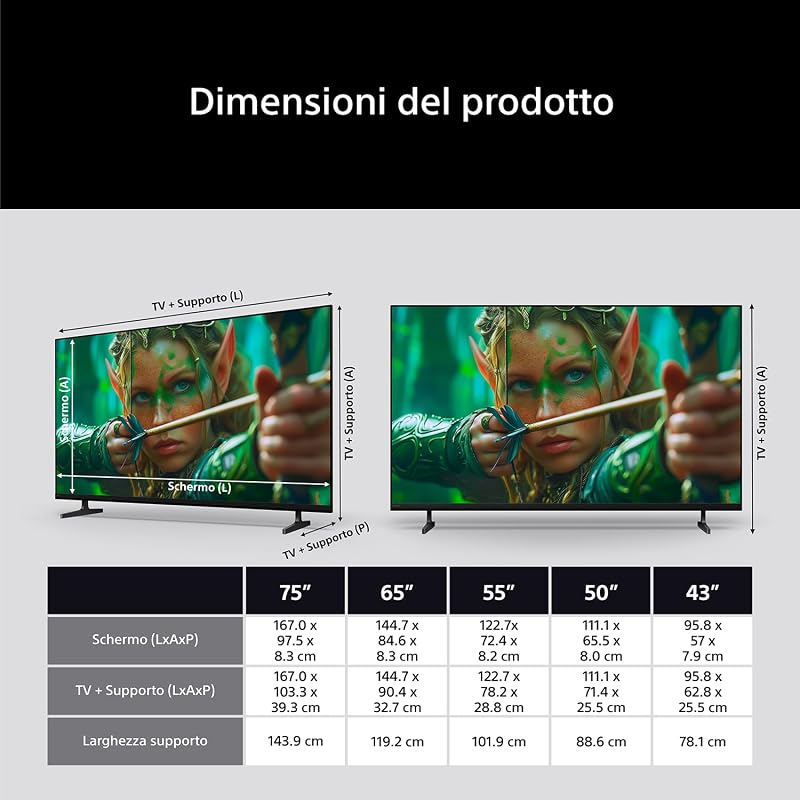 BRAVIA 2Ⅱ 75", 4K Smart TV (Google TV), Processore X1,4K Upscaling, Televisione con Dolby Atmos e DTS:X, compatibile con PS5, 75S20M2, Modello 2026