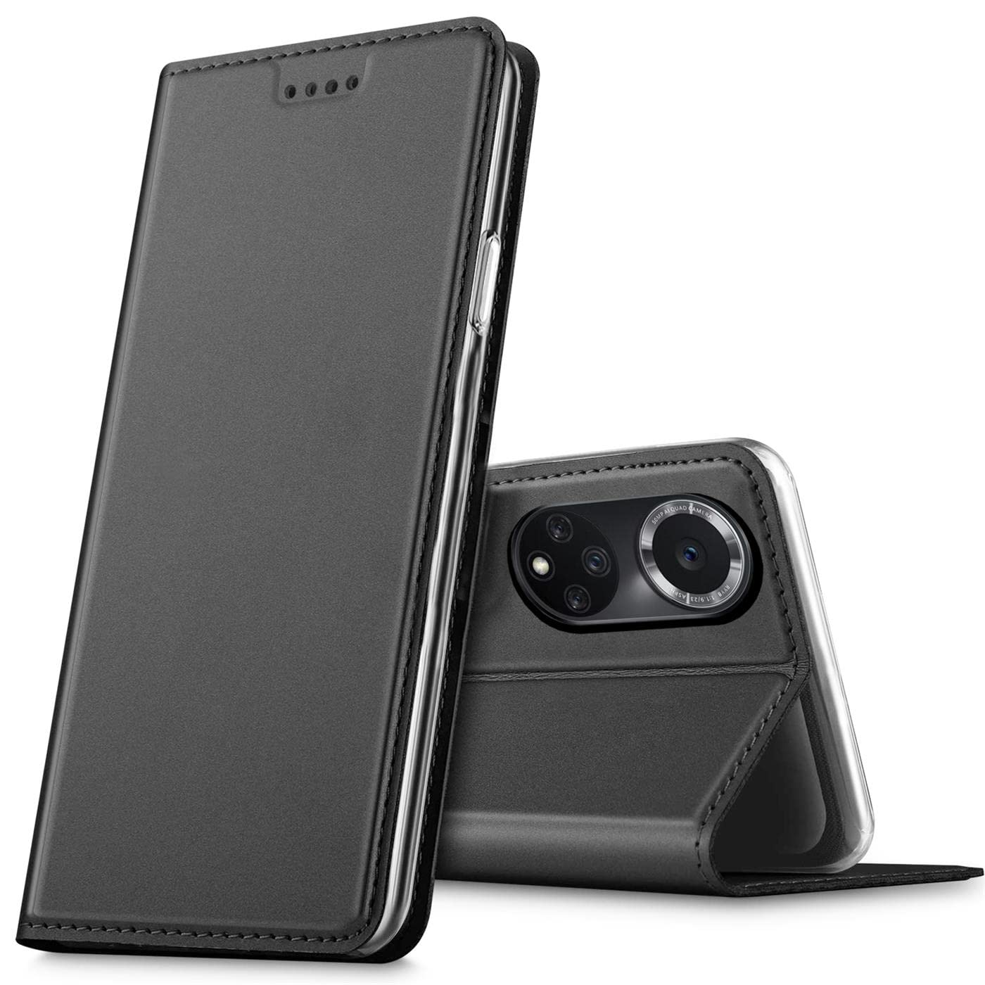Verco Case compatible with Huawei Nova 9, Honor 50 Flip Wallet Cover with Magnetic Closure for Nova 9 / Honor 50 Phone Case - black